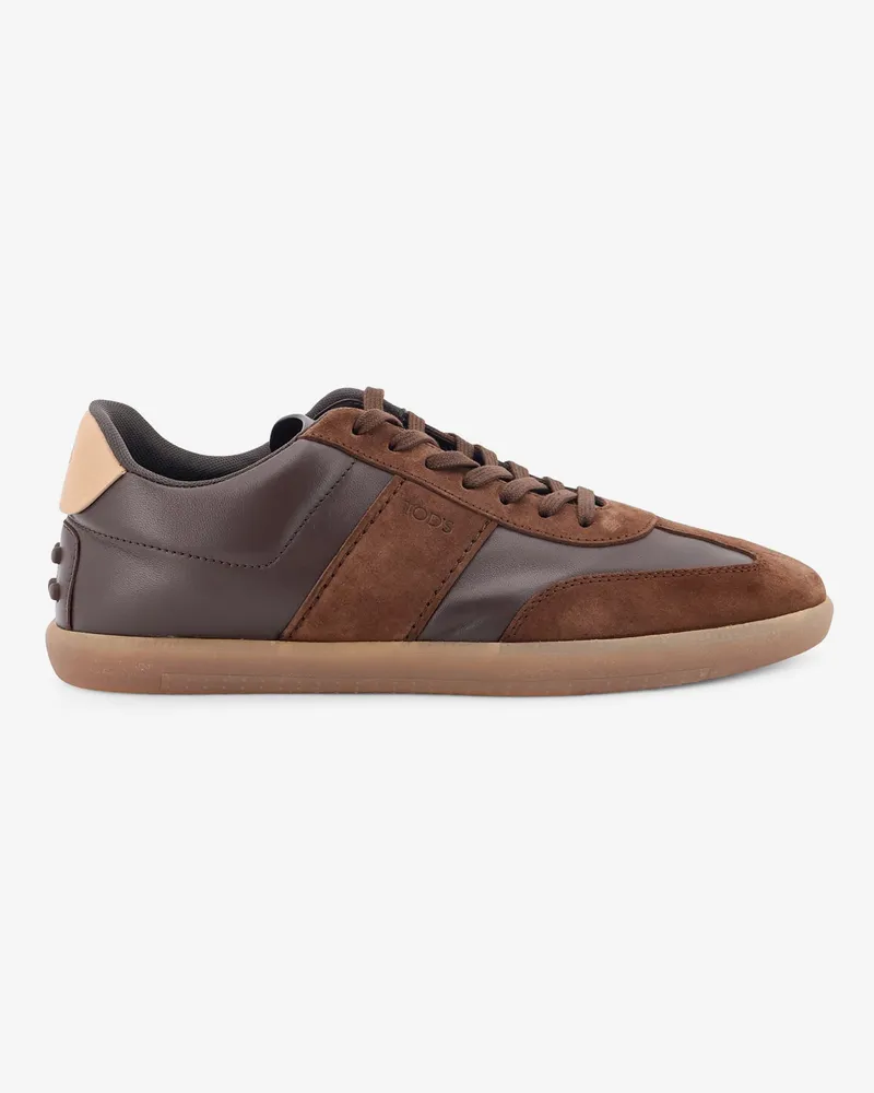 TOD'S Allacciata Cassetta leather and suede sneakers -  - gender_Man Brown