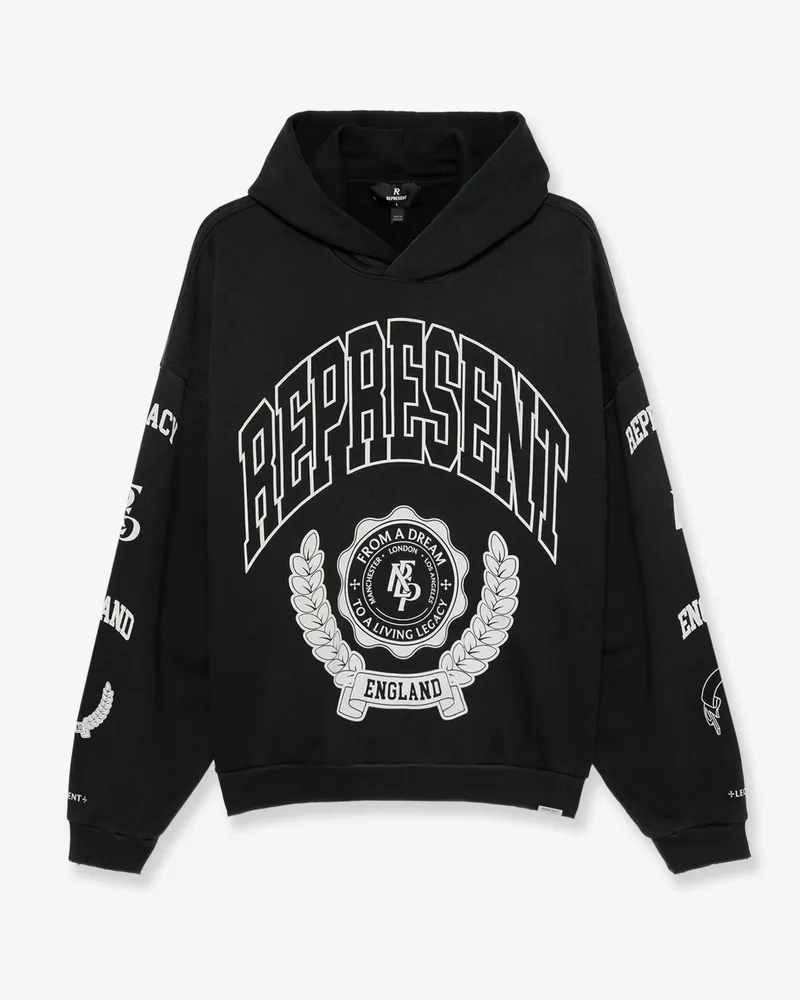 REPRESENT Cotton hooded sweatshirt with distressed effect -  - gender_Man Black