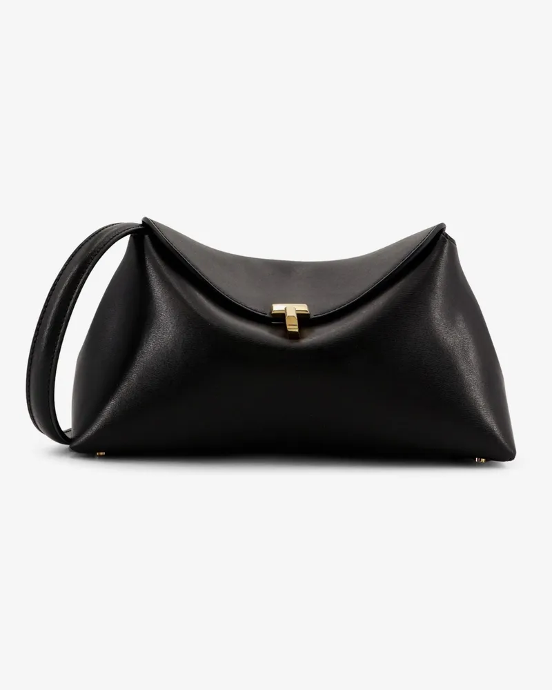 Totême T-Lock leather clutch -  - gender_Woman Black