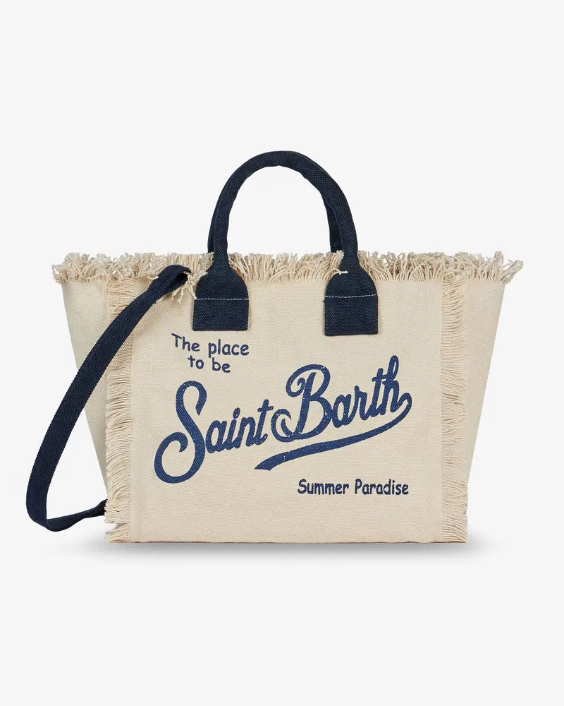 MC2 Saint Barth Colette canvas crossbody bag with logo print on the front -  - gender_Woman Beige