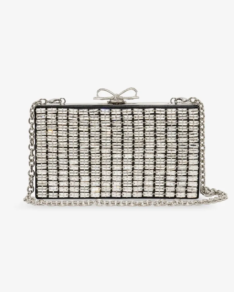 Self-Portrait Clutch bag with crystals -  - gender_Woman Silver