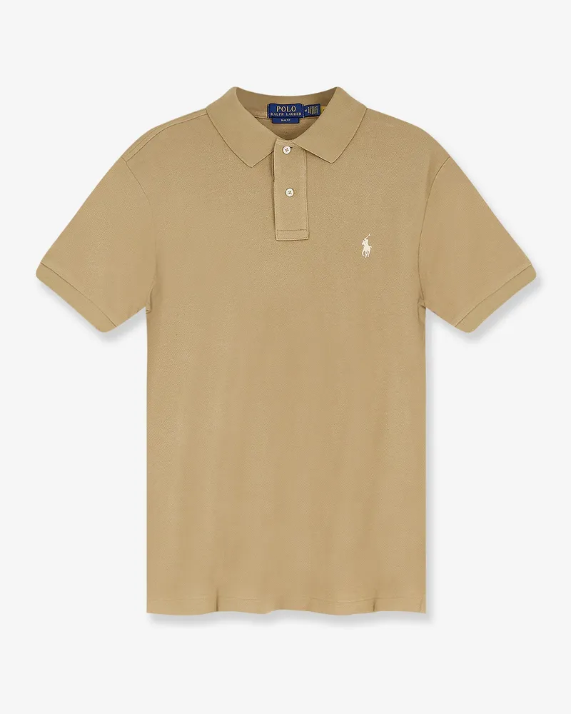 Ralph Lauren Cotton polo shirt with frontal logo embroidery -  - gender_Man Beige