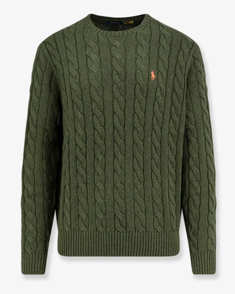 Ralph Lauren Cotton sweater with embroidered logo on the front -  - gender_Man Green