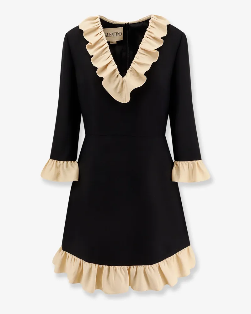 Valentino Garavani Wool and silk short dress -  - gender_Woman Black