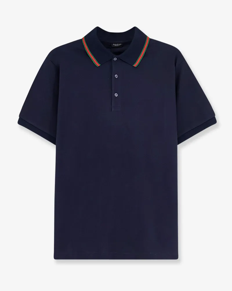 Gucci Cotton polo with Nastro Web detail on the collar -  - gender_Man Blue