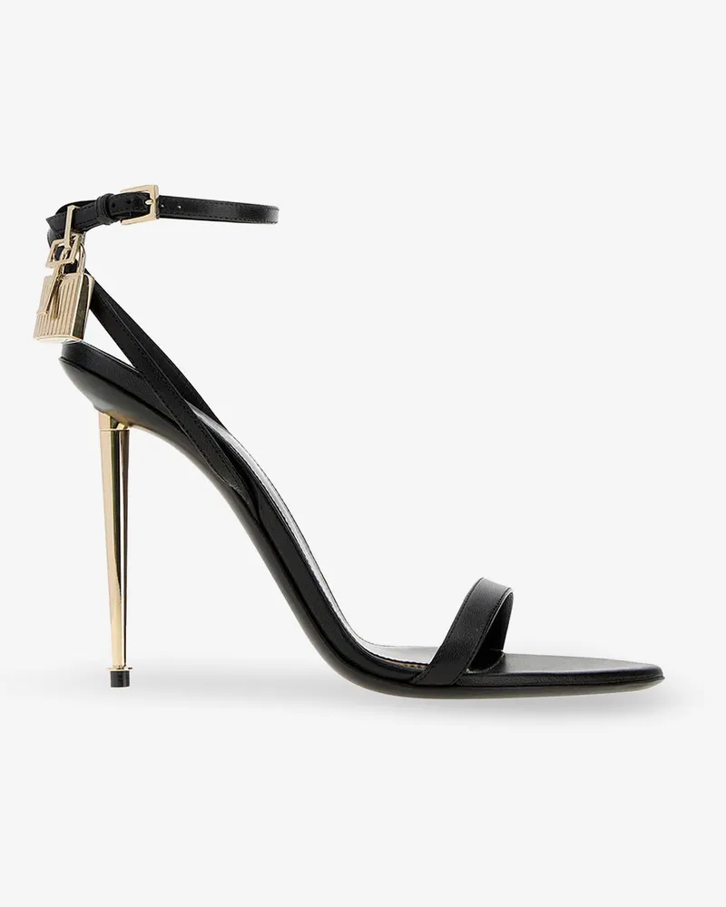 Tom Ford Leather sandals with metal Padlock detail -  - gender_Woman Black