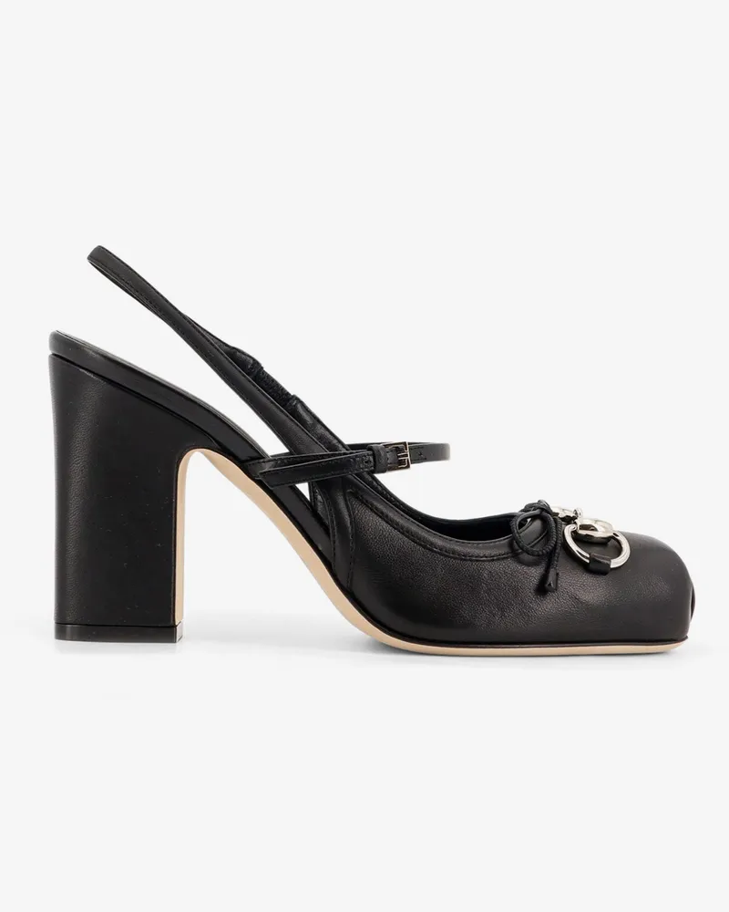 Gucci Leather pumps with metal Horsebit detail -  - gender_Woman Black