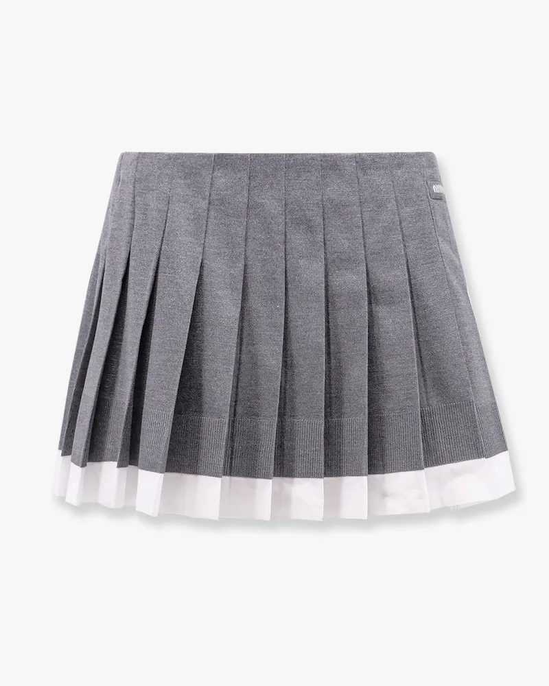 Miu Miu Recycled silk pleated skirt -  - gender_Woman Grey