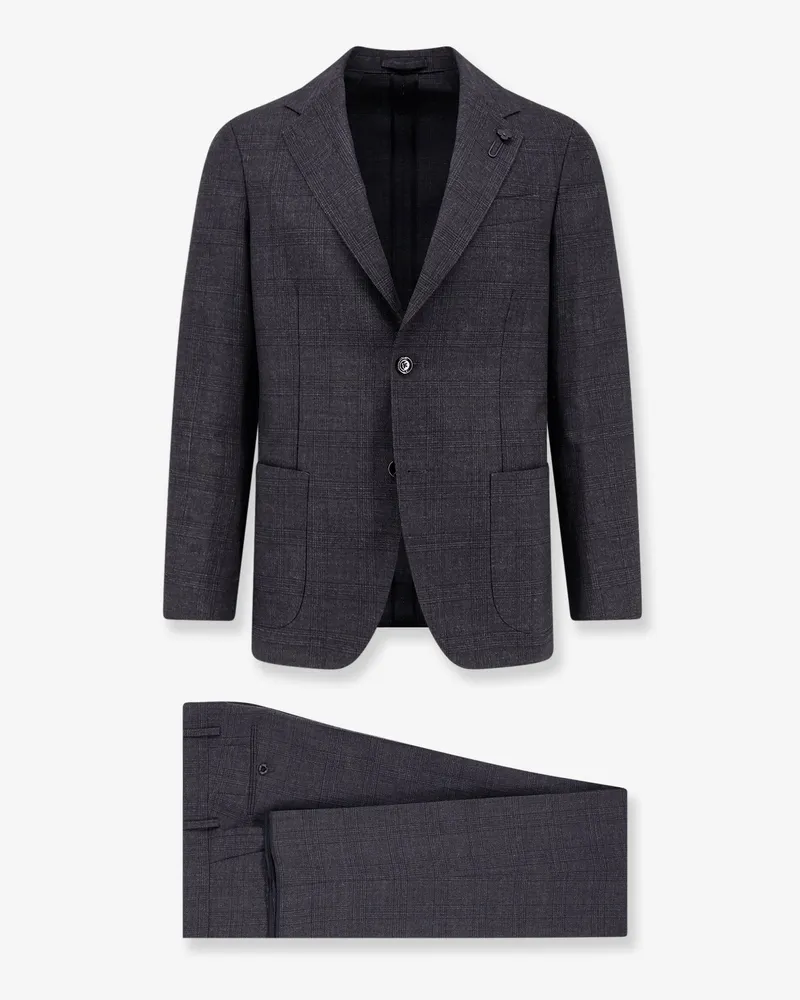 LARDINI Roma single-breasted virgin wool suit -  - gender_Man Grey