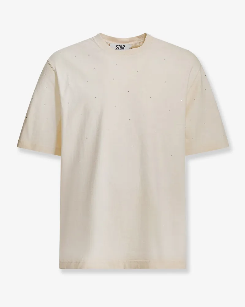 Golden Goose Cotton Star T-shirt with all-over rhinestones -  - gender_Man White