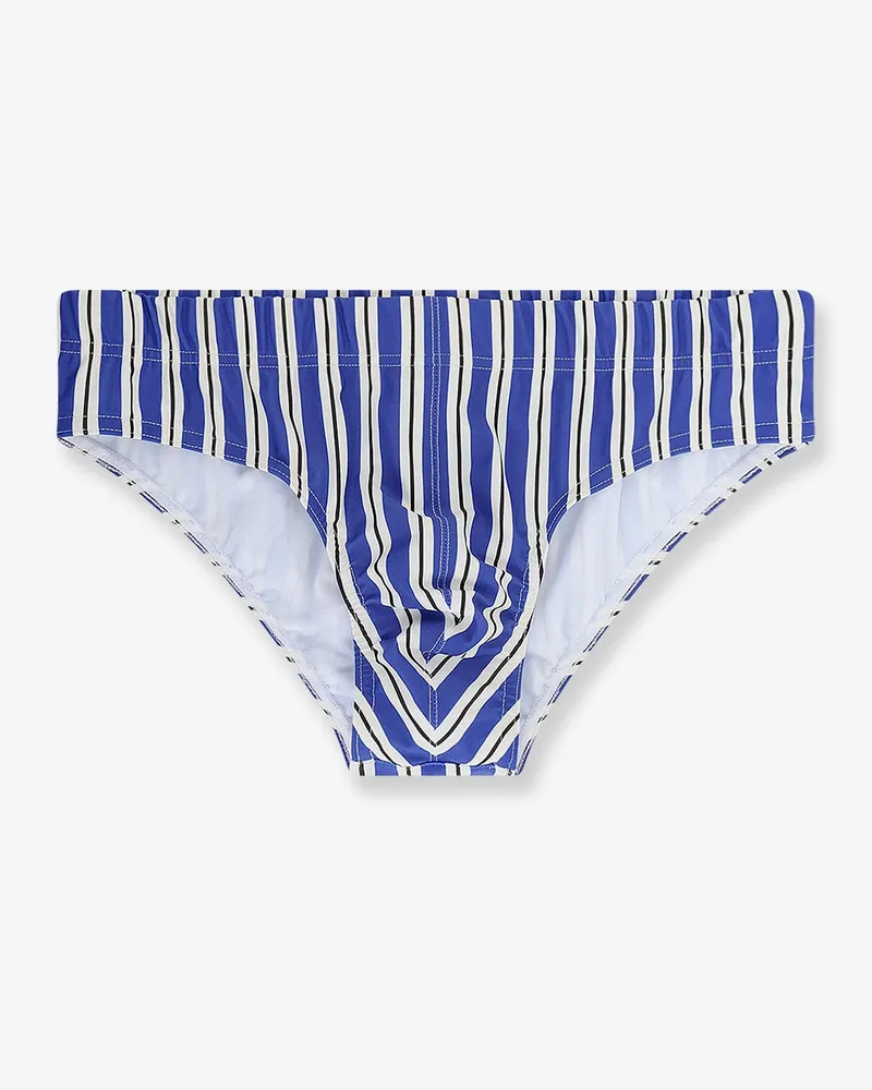 Tom Ford Nylon swim briefs with striped pattern -  - gender_Man Blue