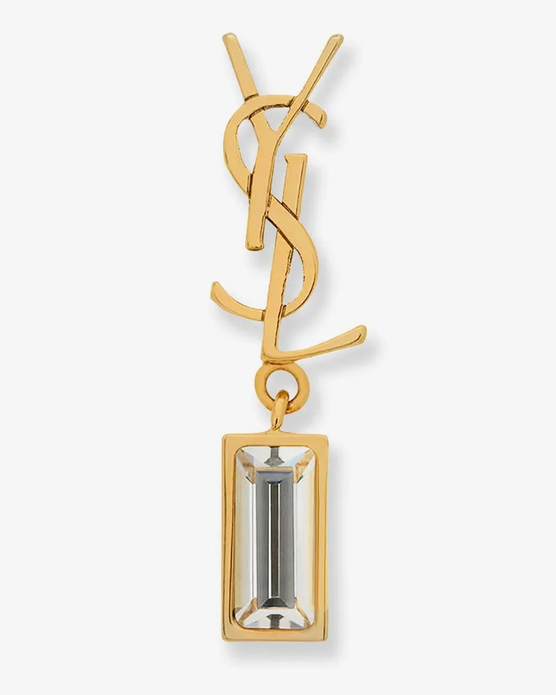 Saint Laurent Single Cassandre brass earring -  - gender_Woman Gold