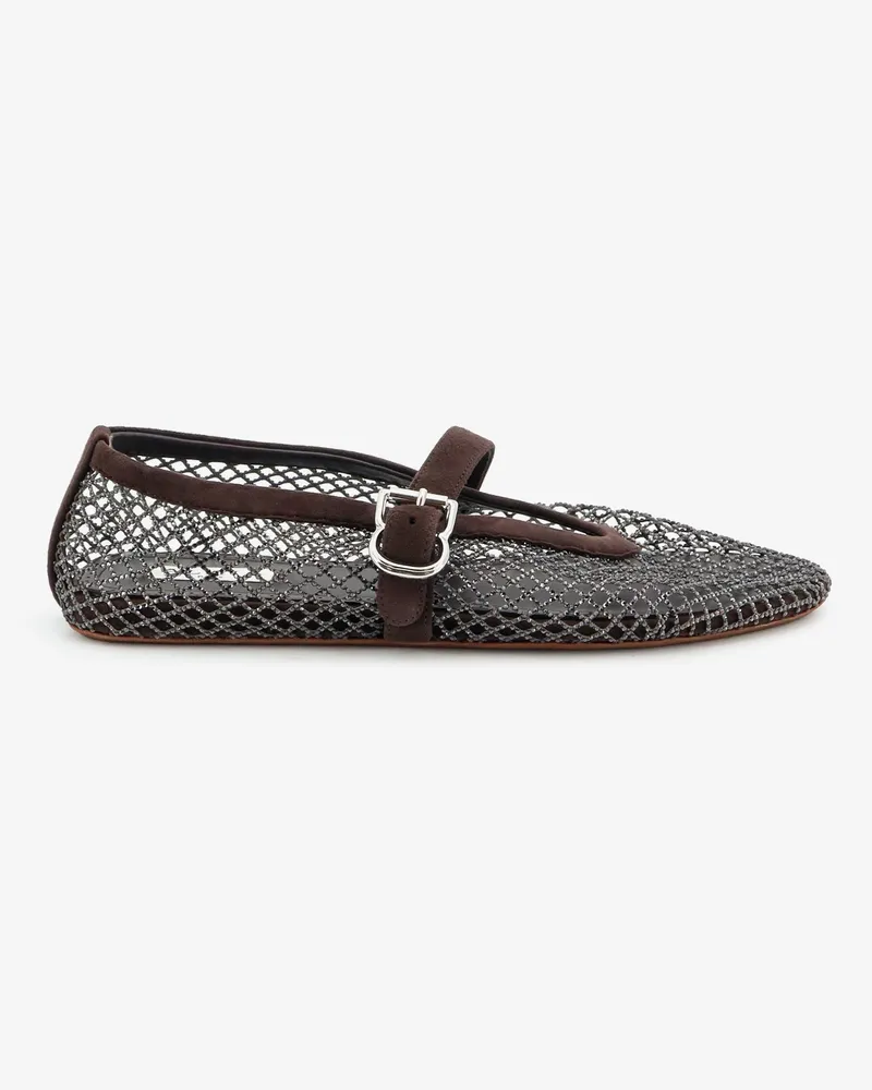 Alaïa Flat mesh ballet flats with rhinestone detail -  - gender_Woman Brown