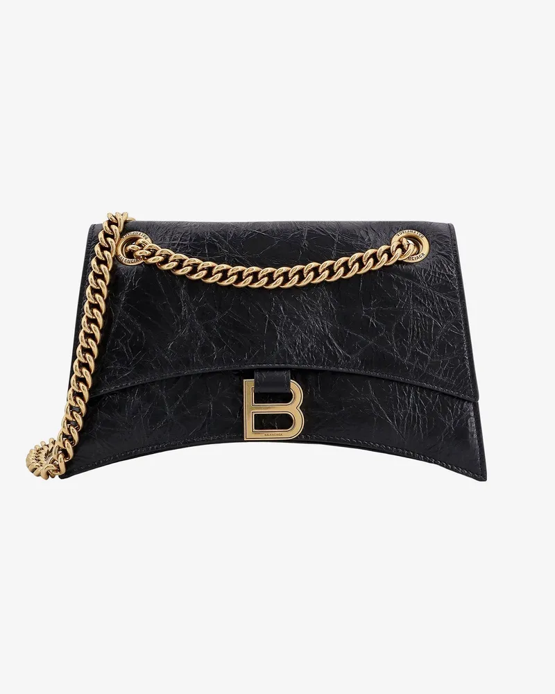 Balenciaga Leather shoulder bag with frontal monogram -  - gender_Woman Black