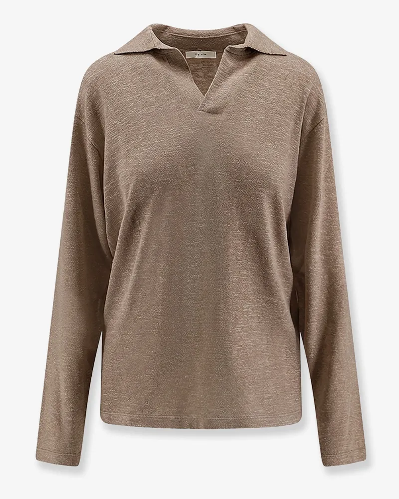 The Row Niosa polo shirt in cotton and linen -  - gender_Woman Beige