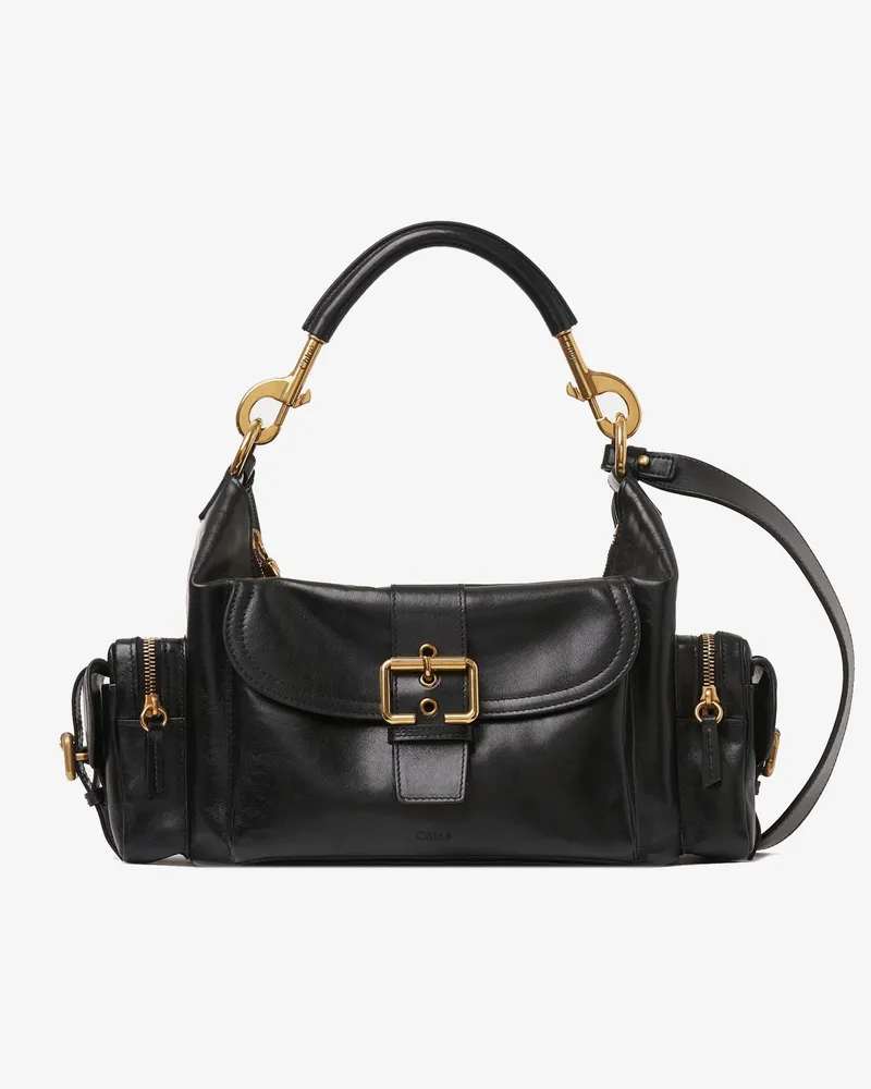 Chloé Carry shiny buffalo leather shoulder bag -  - gender_Woman Black