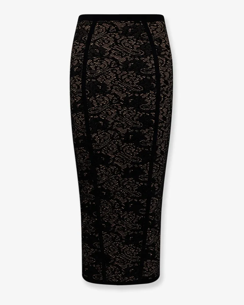 Elisabetta Franchi Embroidered knitted skirt -  - gender_Woman Black