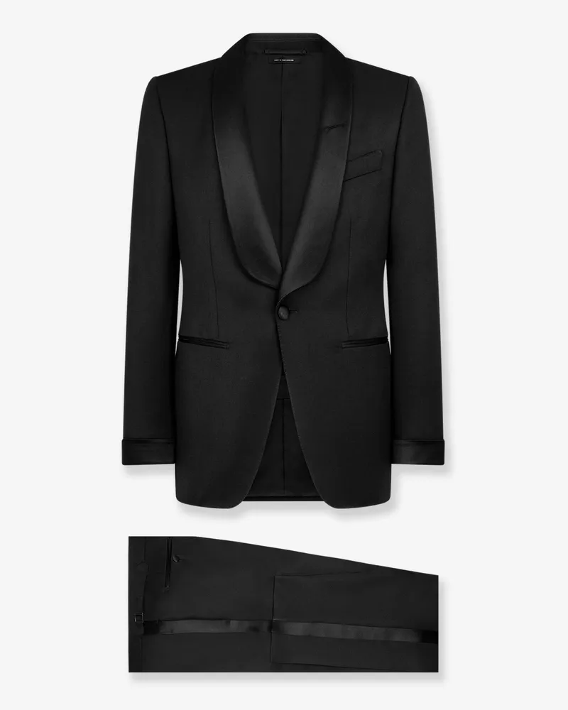 Tom Ford Wool tuxedo with satin profiles -  - gender_Man Black