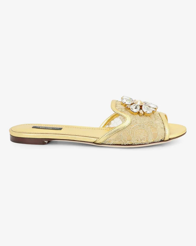 Dolce & Gabbana Sandali Rainbow in pizzo lurex -  - gender_Woman Gold