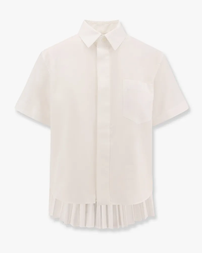 Sacai Cotton shirt with pleated insert on the back -  - gender_Woman White