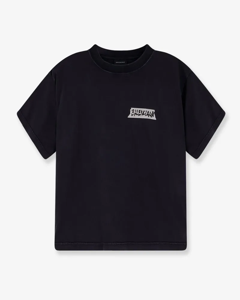 Balenciaga Used effect cotton t-shirt -  - gender_Woman Black