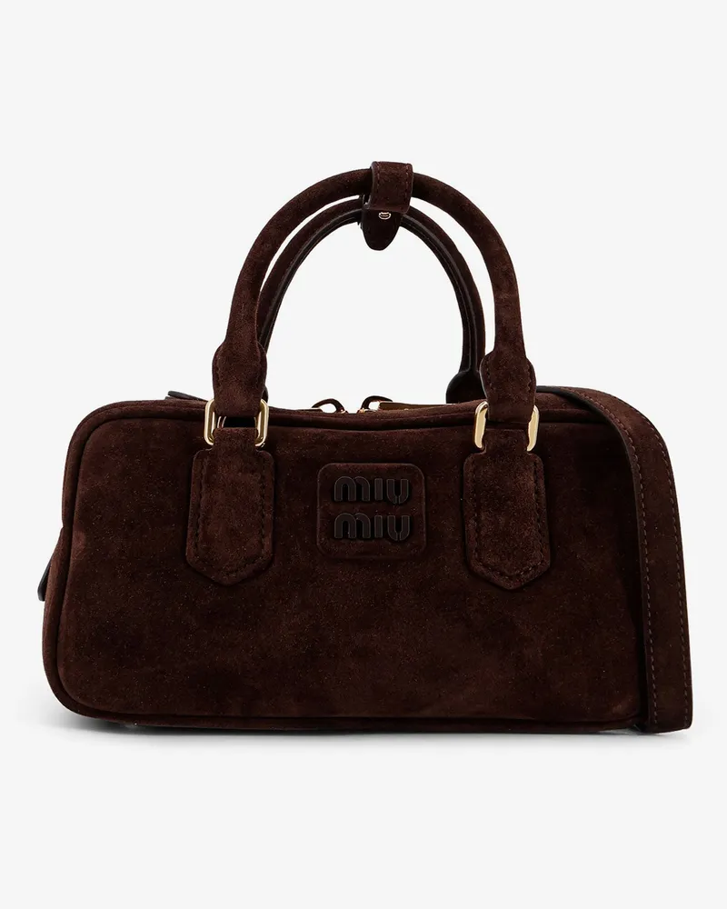 Miu Miu Arcadie suede shoulder bag -  - gender_Woman Brown