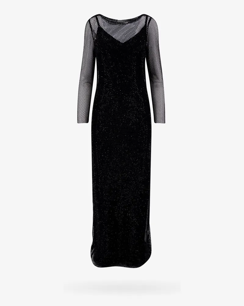 Max Mara Embroidered mesh dress with crystals -  - gender_Woman Black