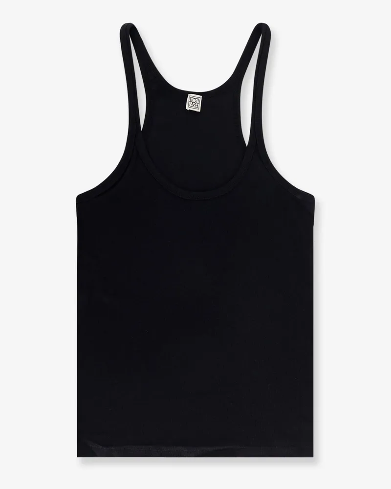 Totême Ribbed cotton tank top -  - gender_Woman Black