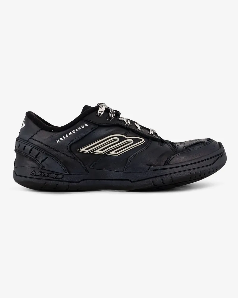 Balenciaga Hamptons Worn-Out low-top leather sneakers -  - gender_Man Black