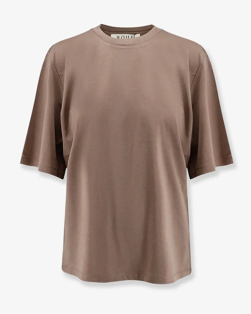 Róhe Cotton, modal and silk blend T-shirt -  - gender_Woman Brown