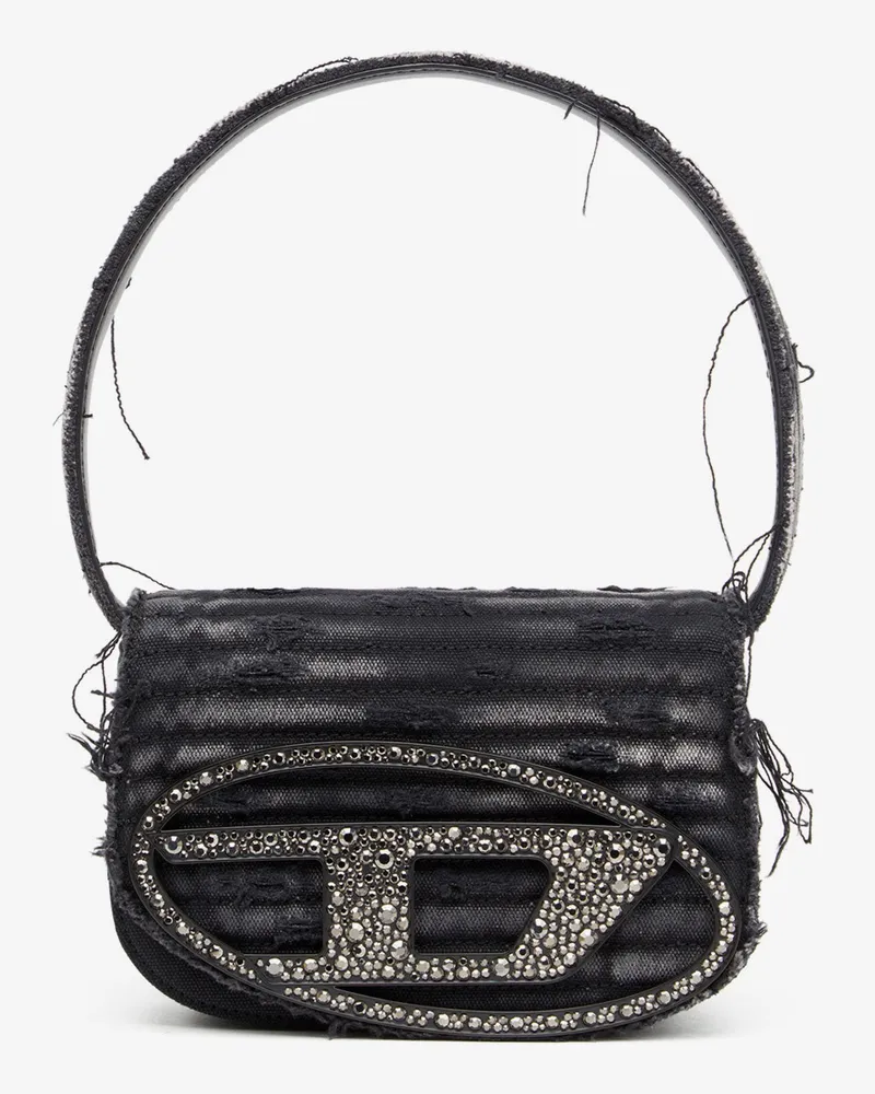 Diesel 1DR denim shoulder bag with used effect -  - gender_Woman Black