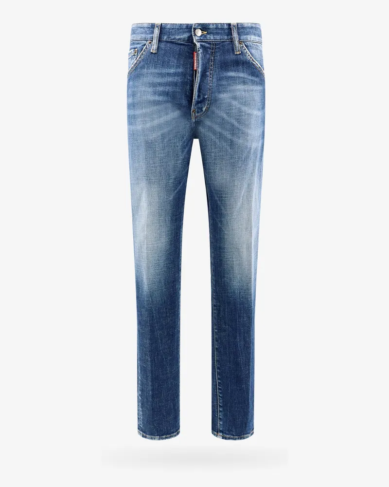 Dsquared2 Cotton jeans with back logo patch -  - gender_Man Blue