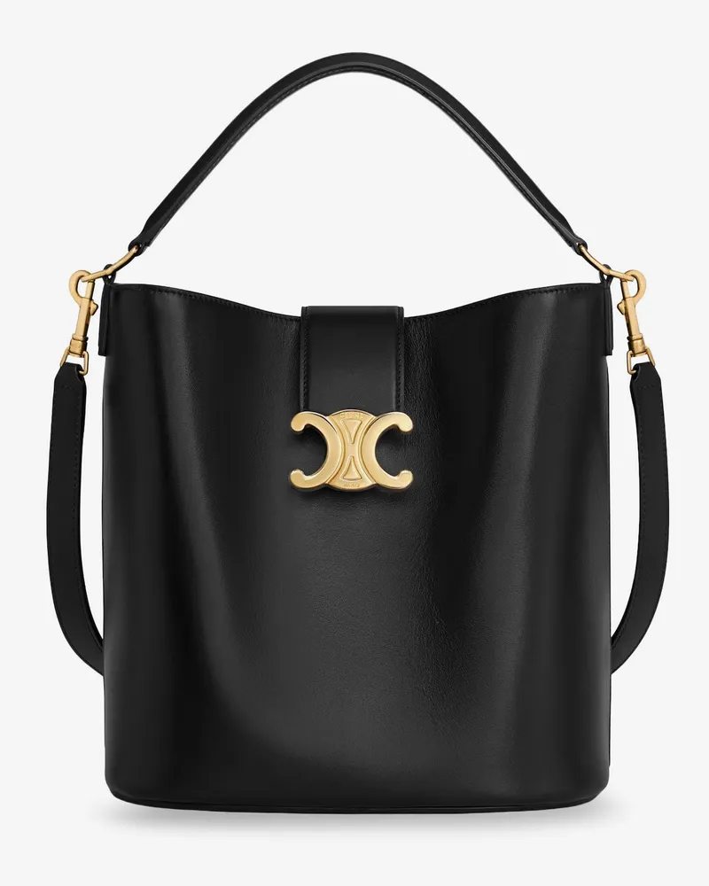 Celine Louise Medium bucket bag with metal Triomphe logo -  - gender_Woman Black