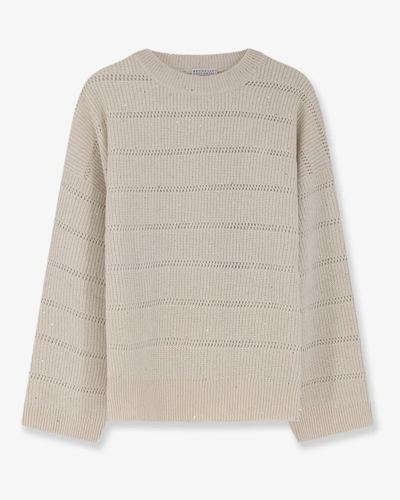 Brunello Cucinelli Dazzling cashmere and wool sweater -  - gender_Woman White