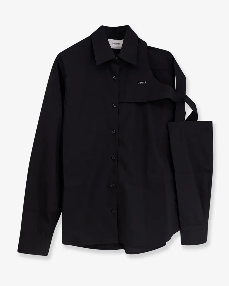 COPERNI Cotton shirt with metal lettering logo -  - gender_Woman Black