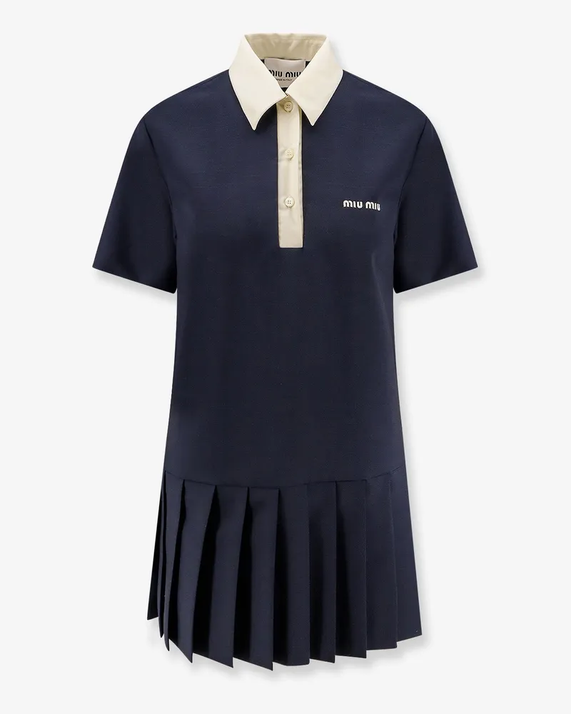 Miu Miu Mohair and virgin wool short dress -  - gender_Woman Blue