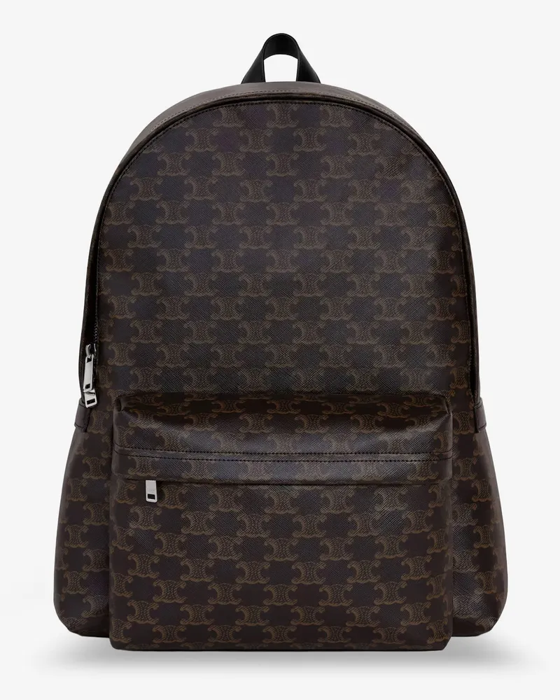 Celine Triomphe coated canvas backpack -  - gender_Man Brown