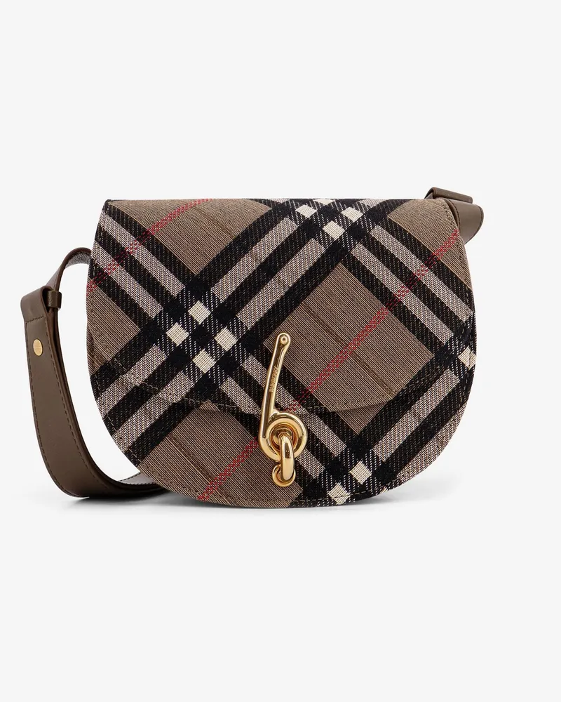 Burberry Bridle Canvas and Leather Check Shoulder Bag -  - gender_Woman Brown