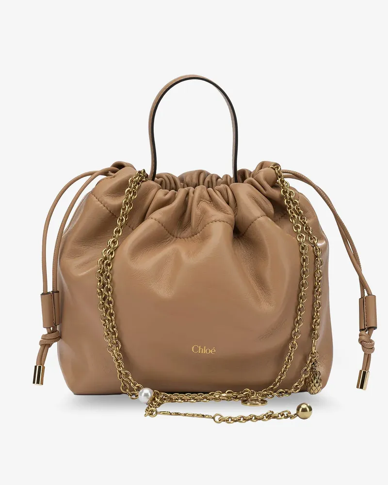 Chloé Chloé Icons leather crossbody bag with logo on the front -  - gender_Woman Beige