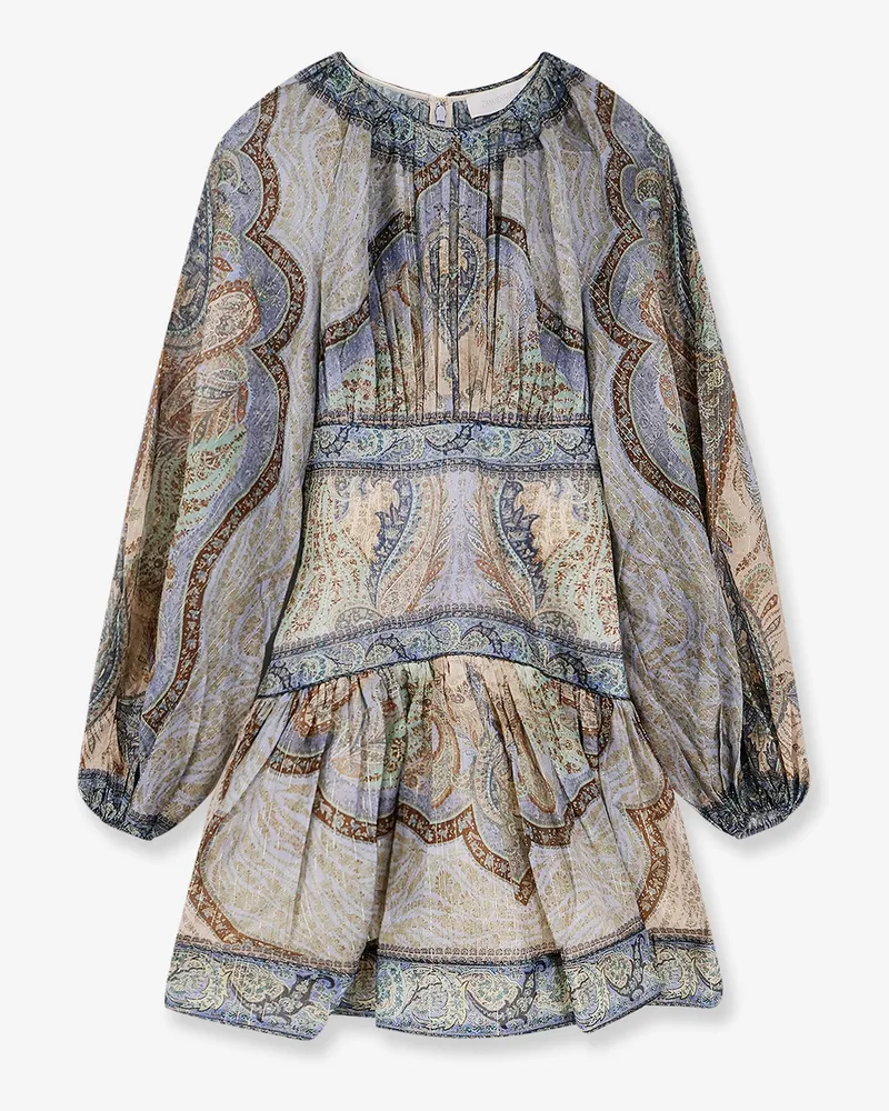 Zimmermann Wanderlust Cotton And Silk Mini Dress -  - gender_Woman Blue