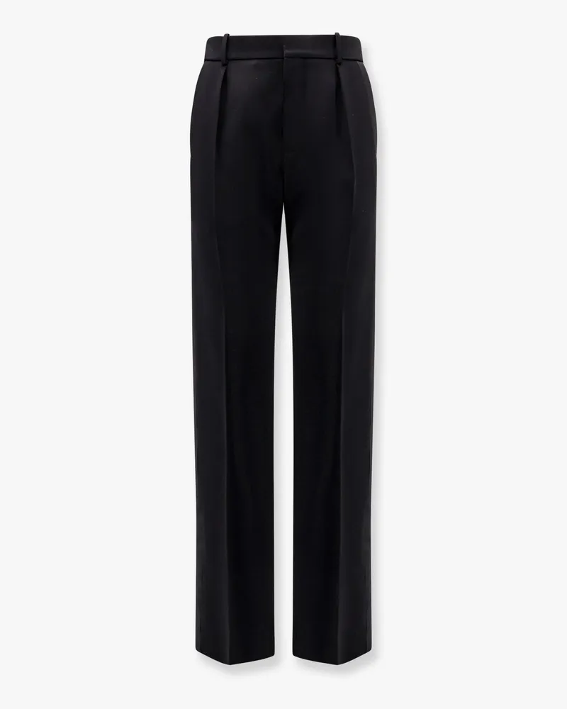 Saint Laurent Tuxedo wool trouser with lateral satin bands -  - gender_Man Black