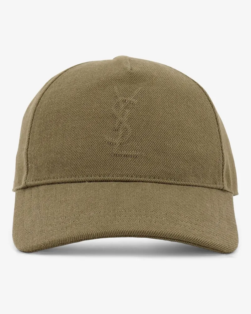 Saint Laurent Cassandre logo denim hat -  - gender_Man Green