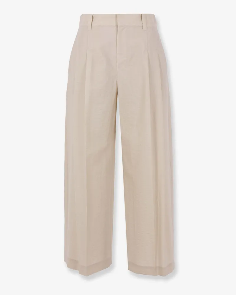 Brunello Cucinelli Cotton blend trousers -  - gender_Woman Beige
