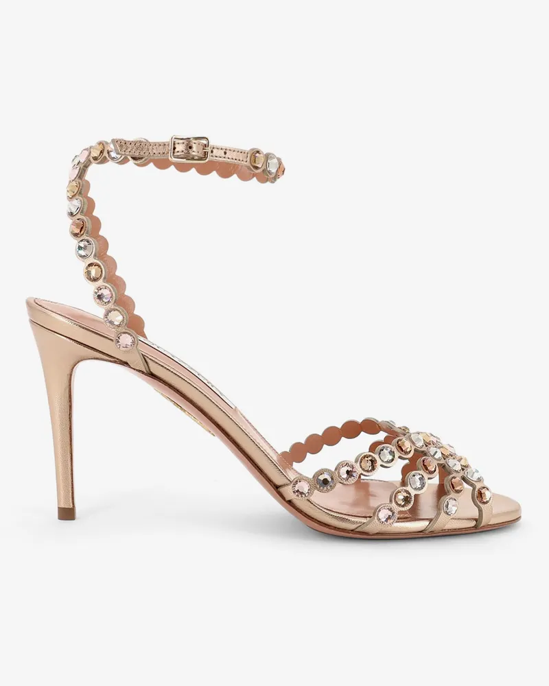 Aquazzura Tequila sandals with crystal detail -  - gender_Woman Gold