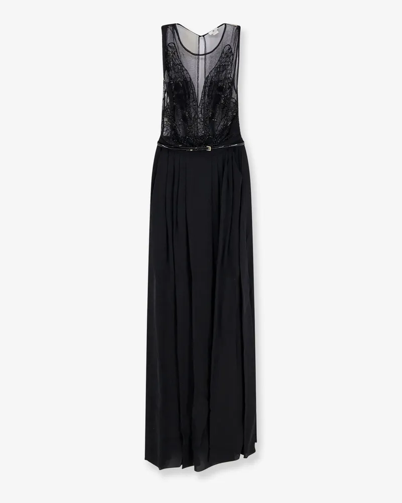 Elisabetta Franchi Red Carpet long dress with belt -  - gender_Woman Black