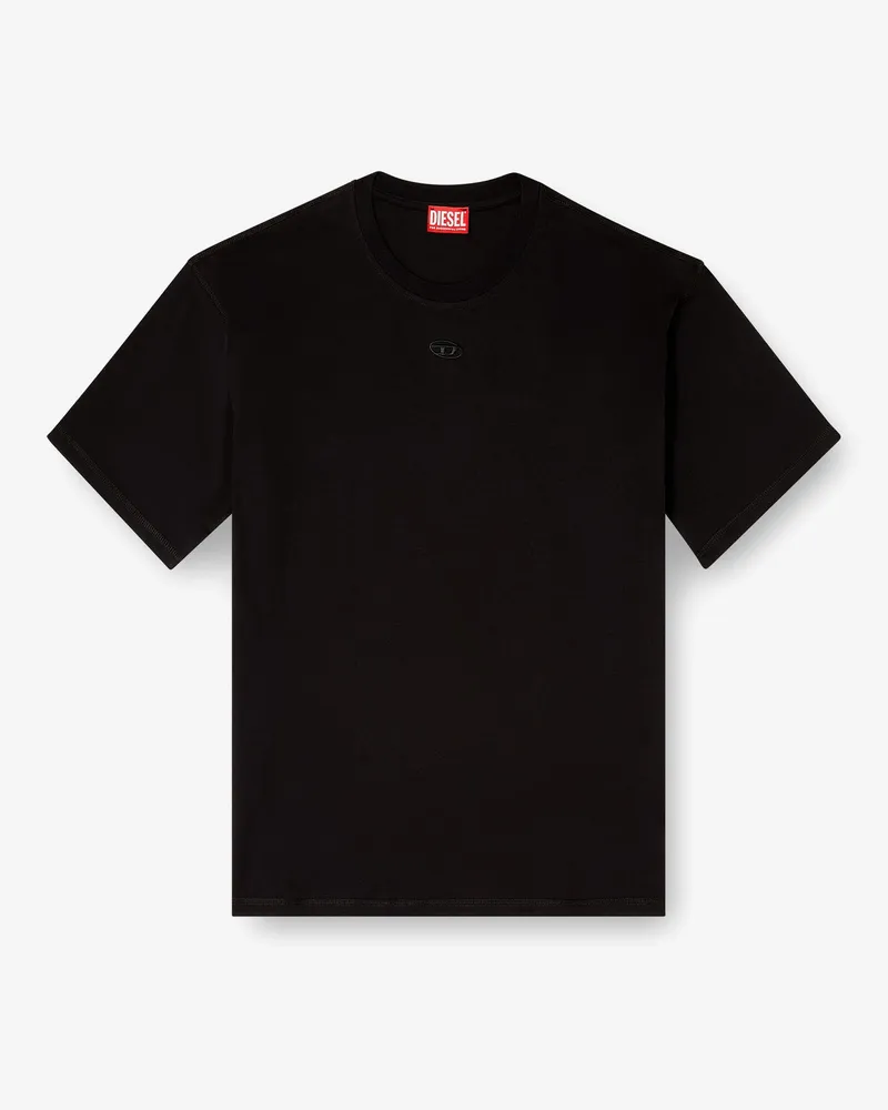 Diesel Cotton T-shirt with embroidered logo on the front -  - gender_Man Black