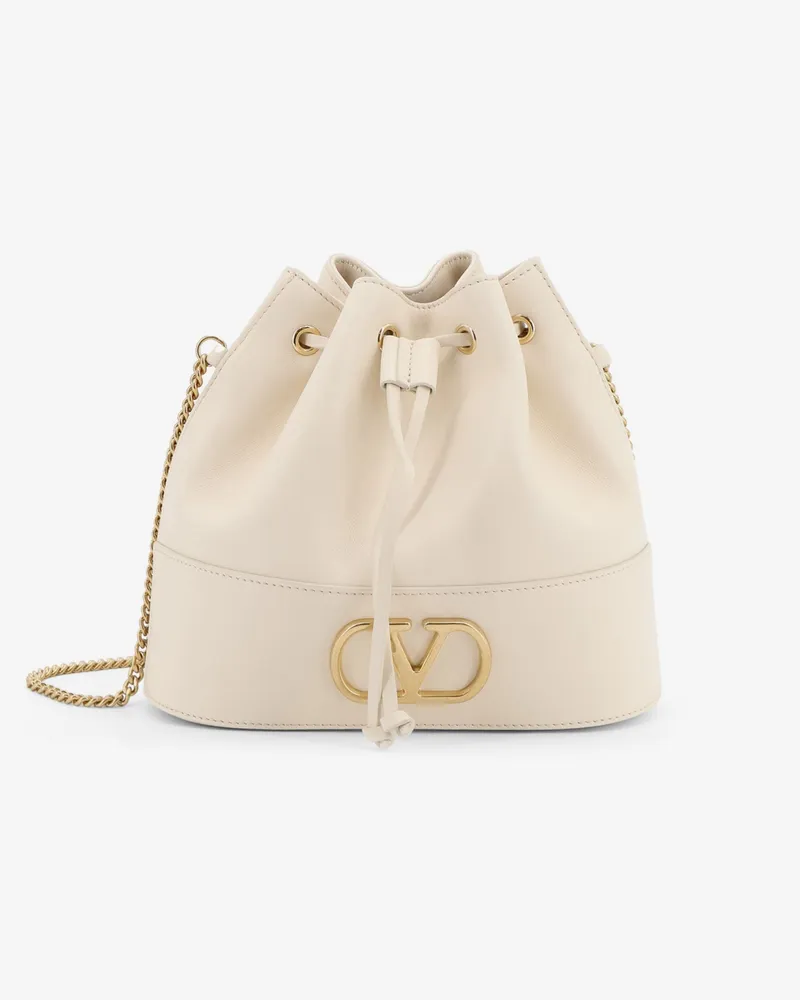 Valentino Garavani VLogo Signature Leather Bucket Bag -  - gender_Woman Beige