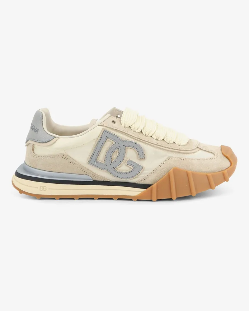 Dolce & Gabbana Nylon and suede sneakers with DG logo on the side -  - gender_Woman Grey