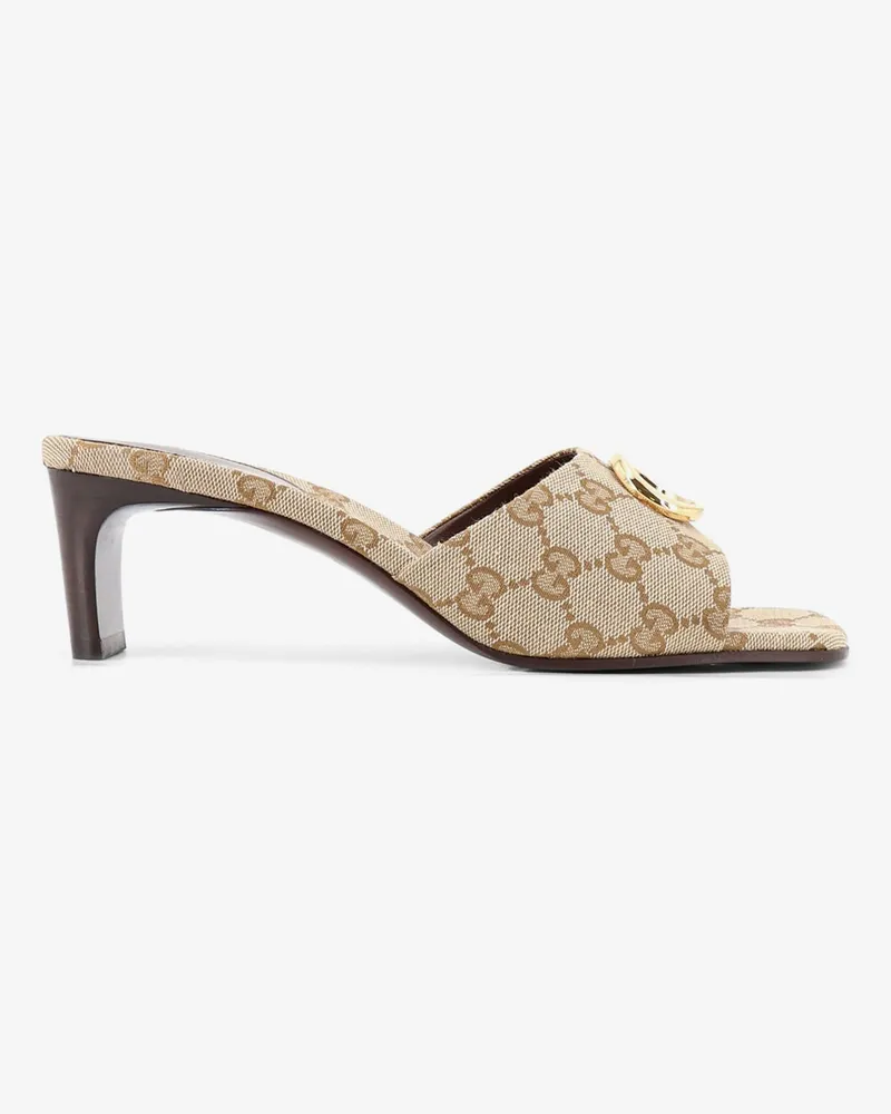 Gucci GG fabric sandals with logo on the front -  - gender_Woman Beige