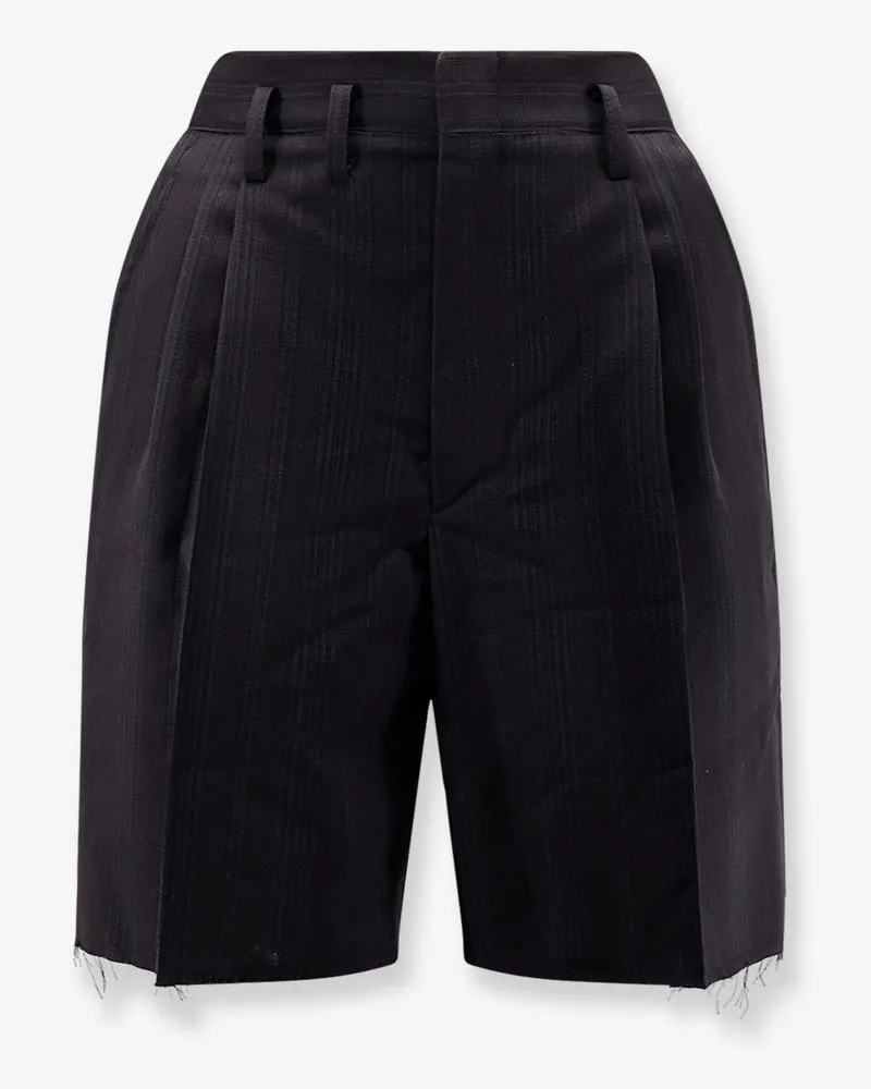 Maison Margiela Striped virgin wool shorts -  - gender_Woman Black